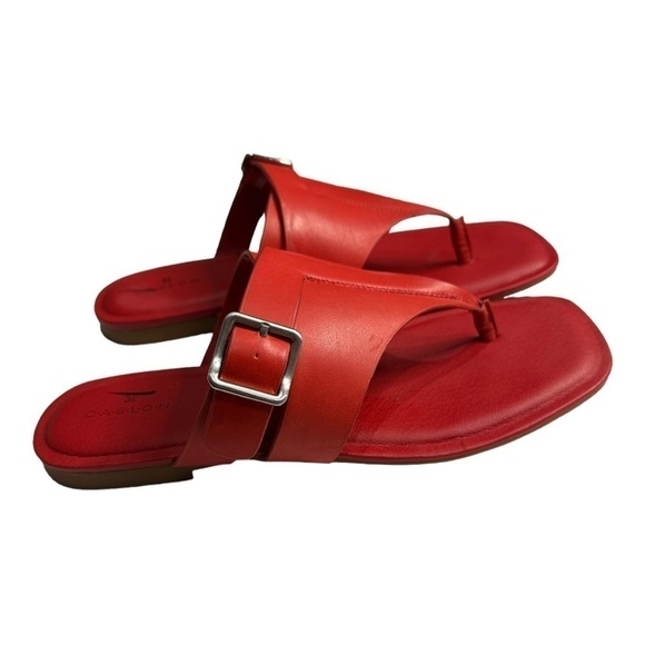 CASLON Circa Red Leather Sandals Size 7 - Picture 4 of 7